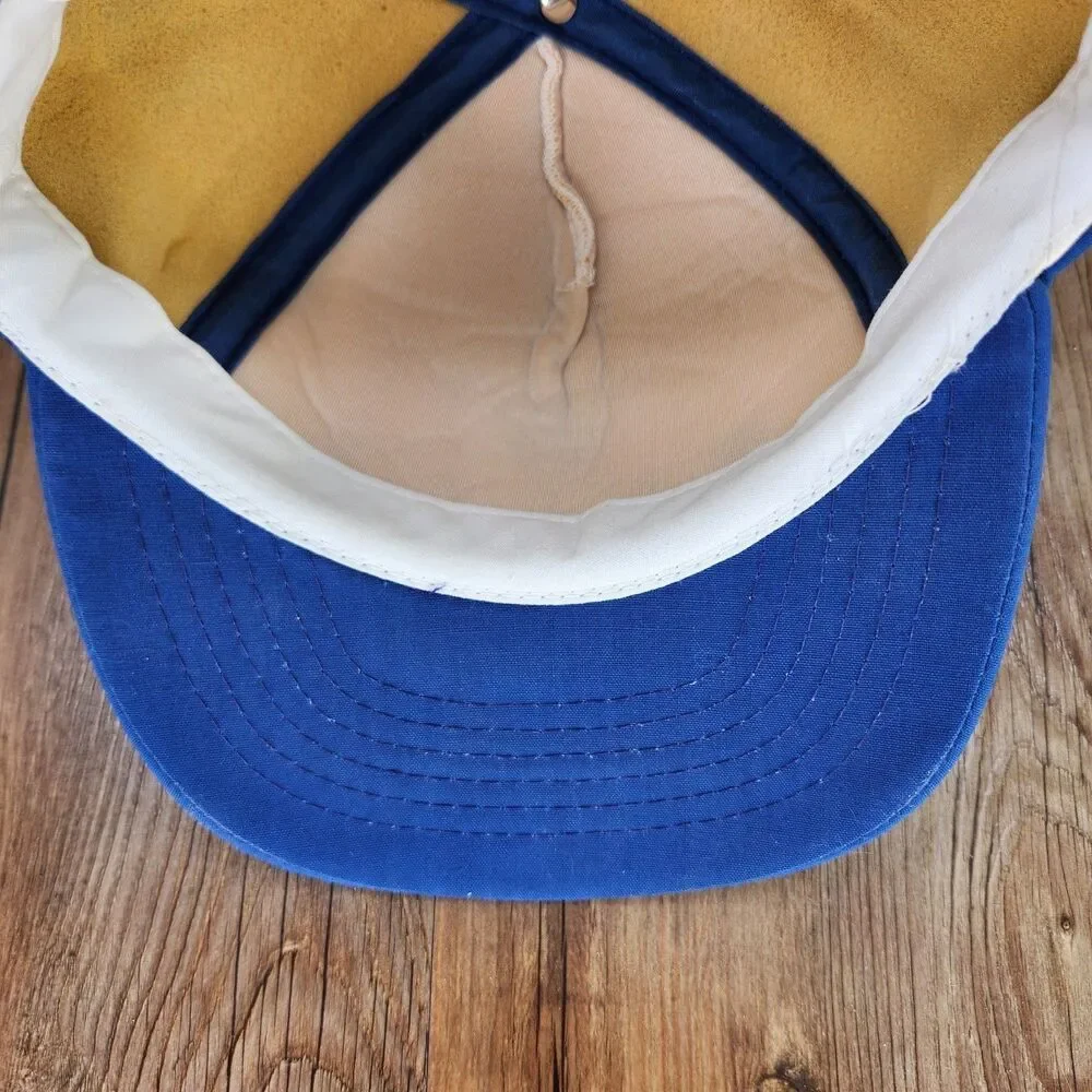 VINTAGE Wesco Foam Trucker Hat Cap White Blue Snapback Young An 80s 90s Farmer